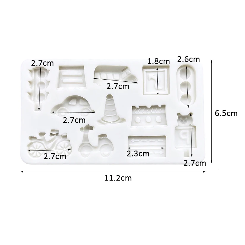 Traffic Light Lane Car Silicone Sugarcraft Mold Resin Tools Cupcake Baking Mould Fondant Cake Decorating Tools