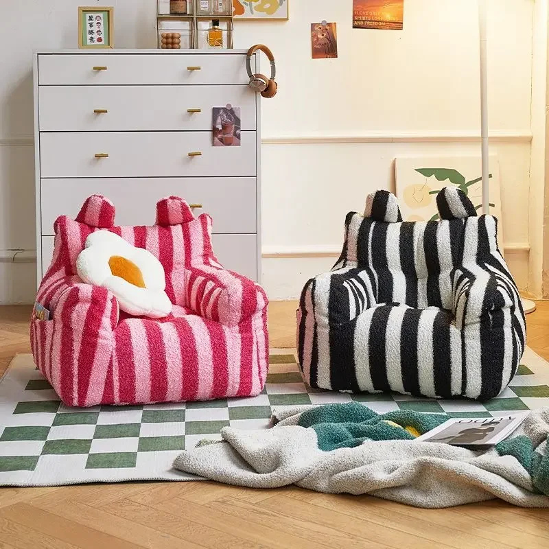 Canapé en peluche pléochroïque pour enfants, siège de soutien assis, pouf confortable, meubles de chambre d'enfant