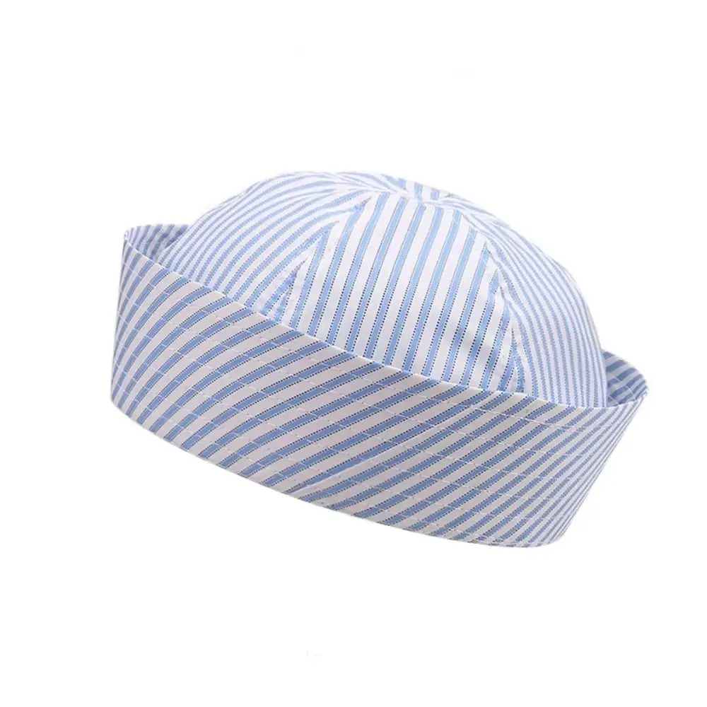 Fashion Y2K Stripe Sailor Hat Cute Solid Color Navy Hat Octagonal Blue Striped Beret Hat Beach