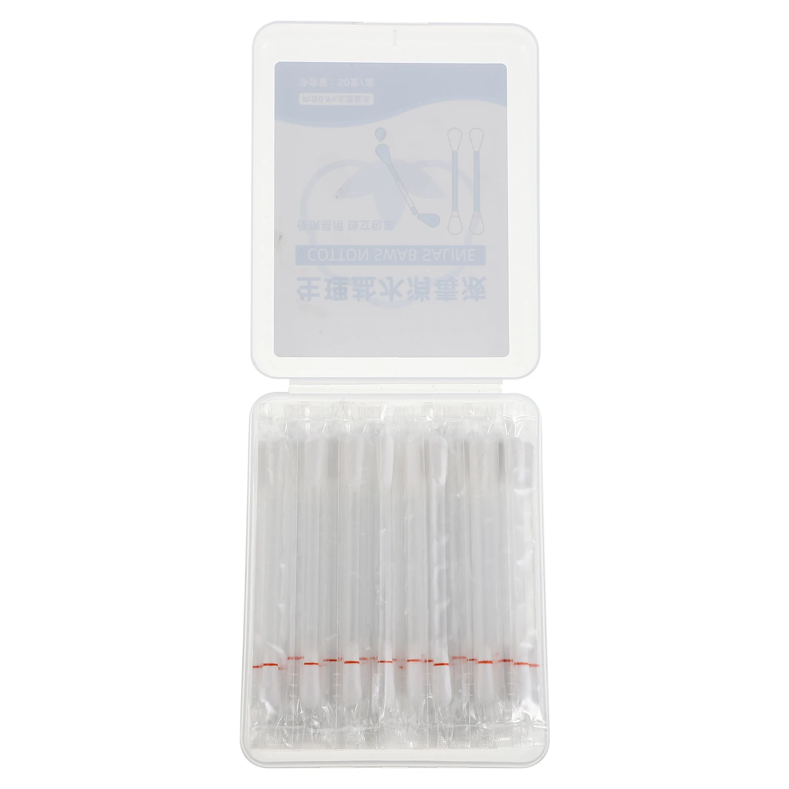 

Saline Swabs Dual Cotton Tip Ear Nose Cleaning Medical Blue Portable Independent Packaging Safe Disposable Wipes