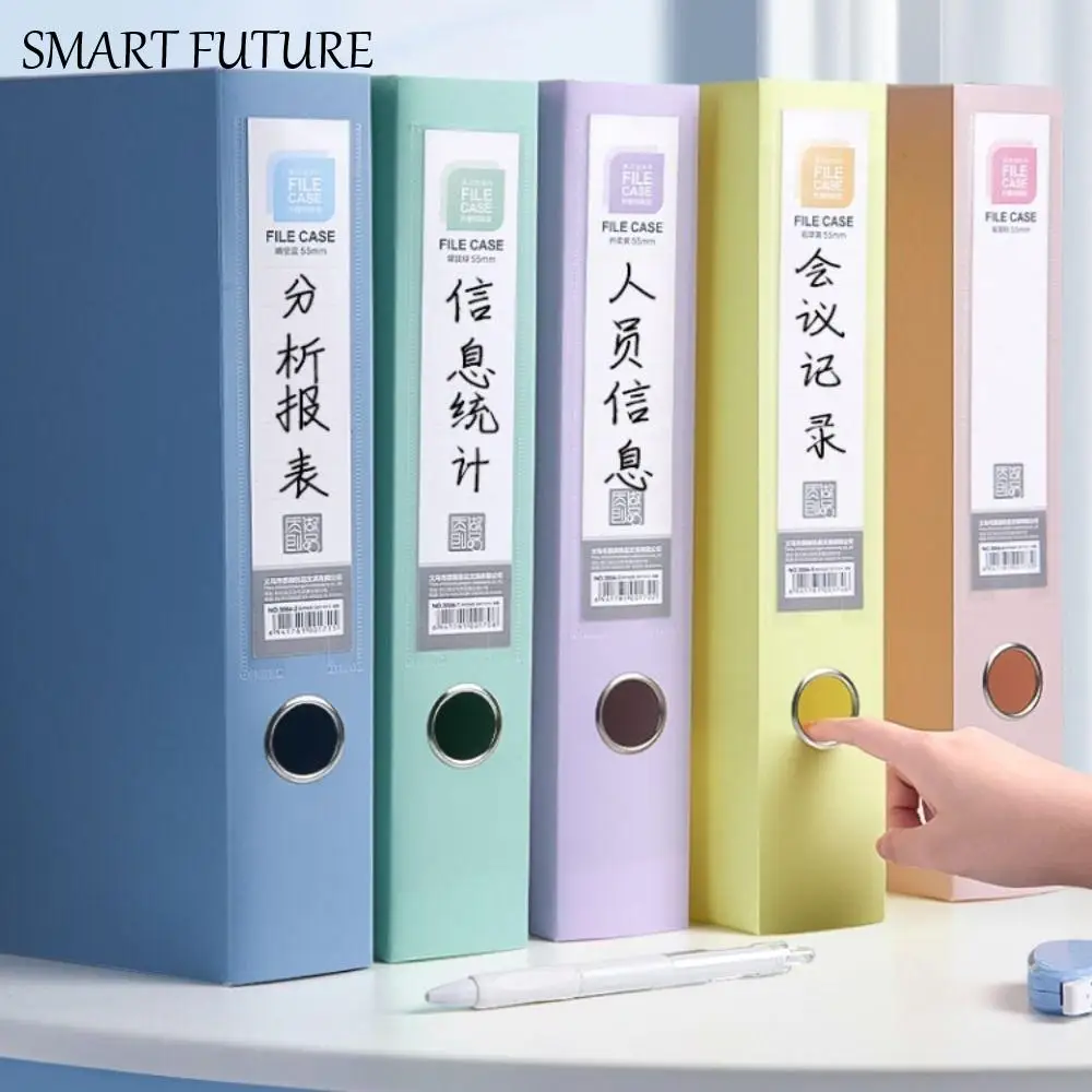 مجلد ملفات A4 سميك بسيط من Morandi Color PP صندوق تخزين ورق بلاستيكي مقاوم للغبار حافظة مستندات للمكتب #1