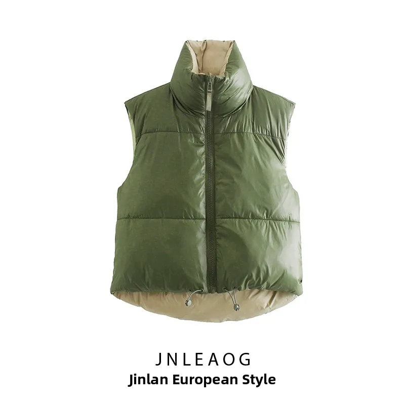 سترة قطنية مزدوجة الجوانب من JNLEAOG تصميم متعدد الاستخدامات للخريف ملابس نسائية جديدة للتنقل بدون زر #1
