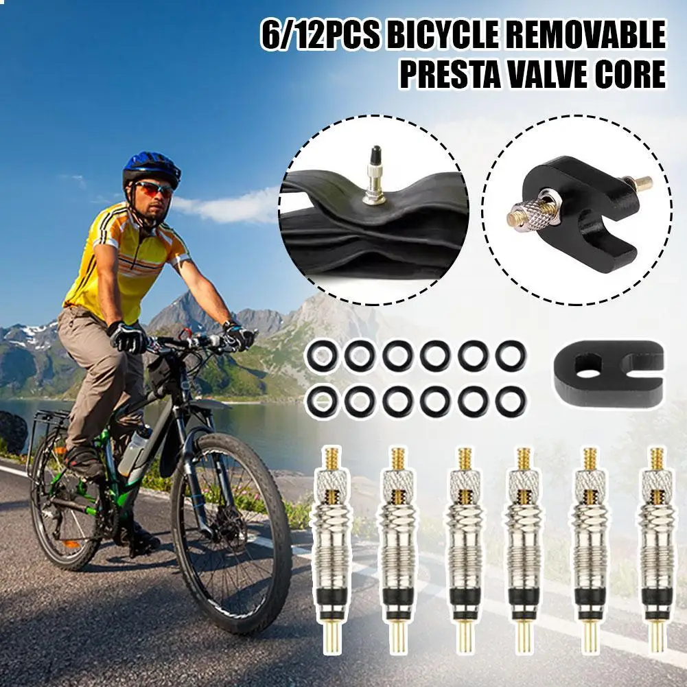 6/12 Stuks Accessoires Reserve Vervanging Fiets Franse Core Zilveren Fiets Band Band Afneembare Air Presta Ventiel Pomp E4g4