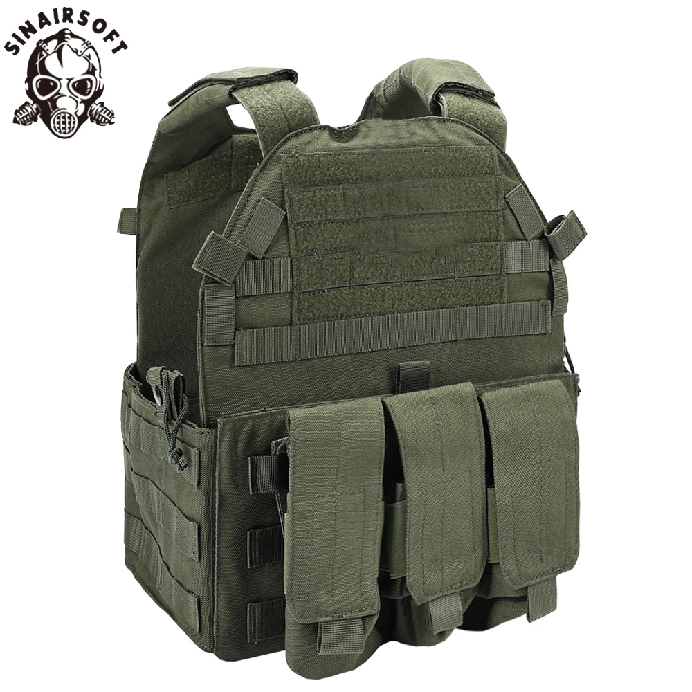 

SINAIRSOFT Tactical Vest Molle Airsoft Combat Body Armor Plate Carrier W/ Magazine Pouches Plate Plate Carrier Hunting Vests