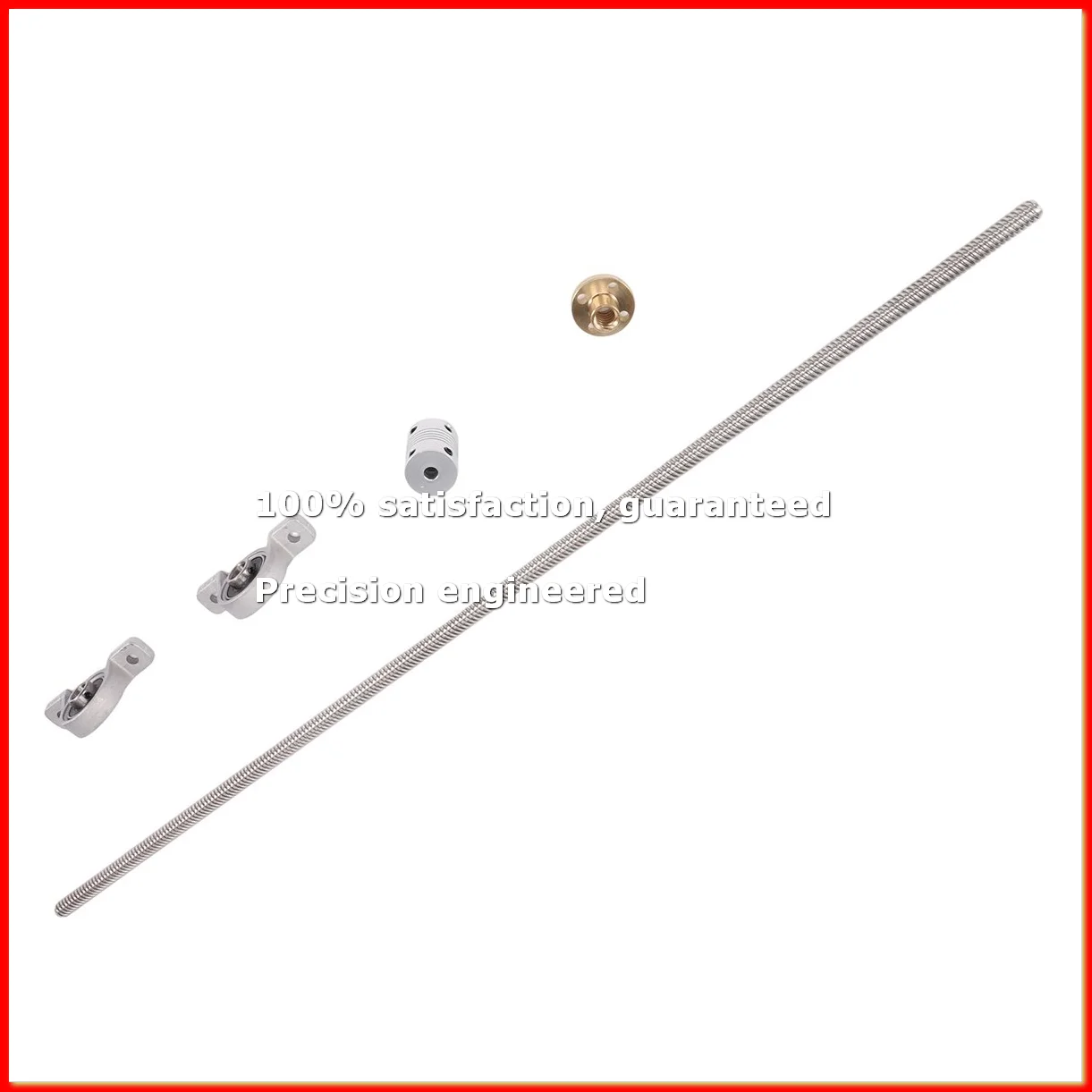 T8 8mm 500mm Lead Screw Rod with Nut Pillow Block Mounted CNC Set For 3D Printer-A73M