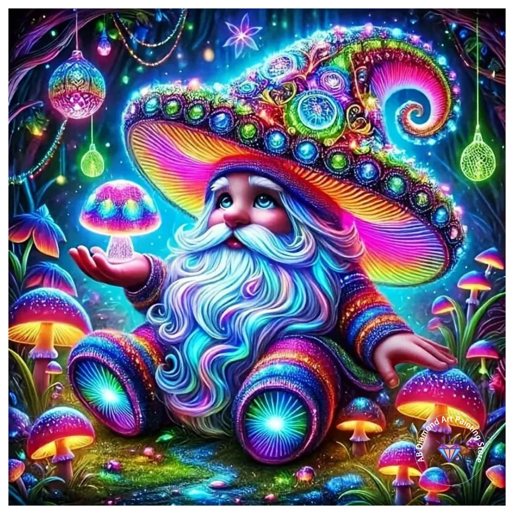 

Mushroom Hat Forest Elderly AB Diamond Painting Kit Square Round Diamond 5D DIY Mosaic Handmade Art Exquisite Gift Home Decor