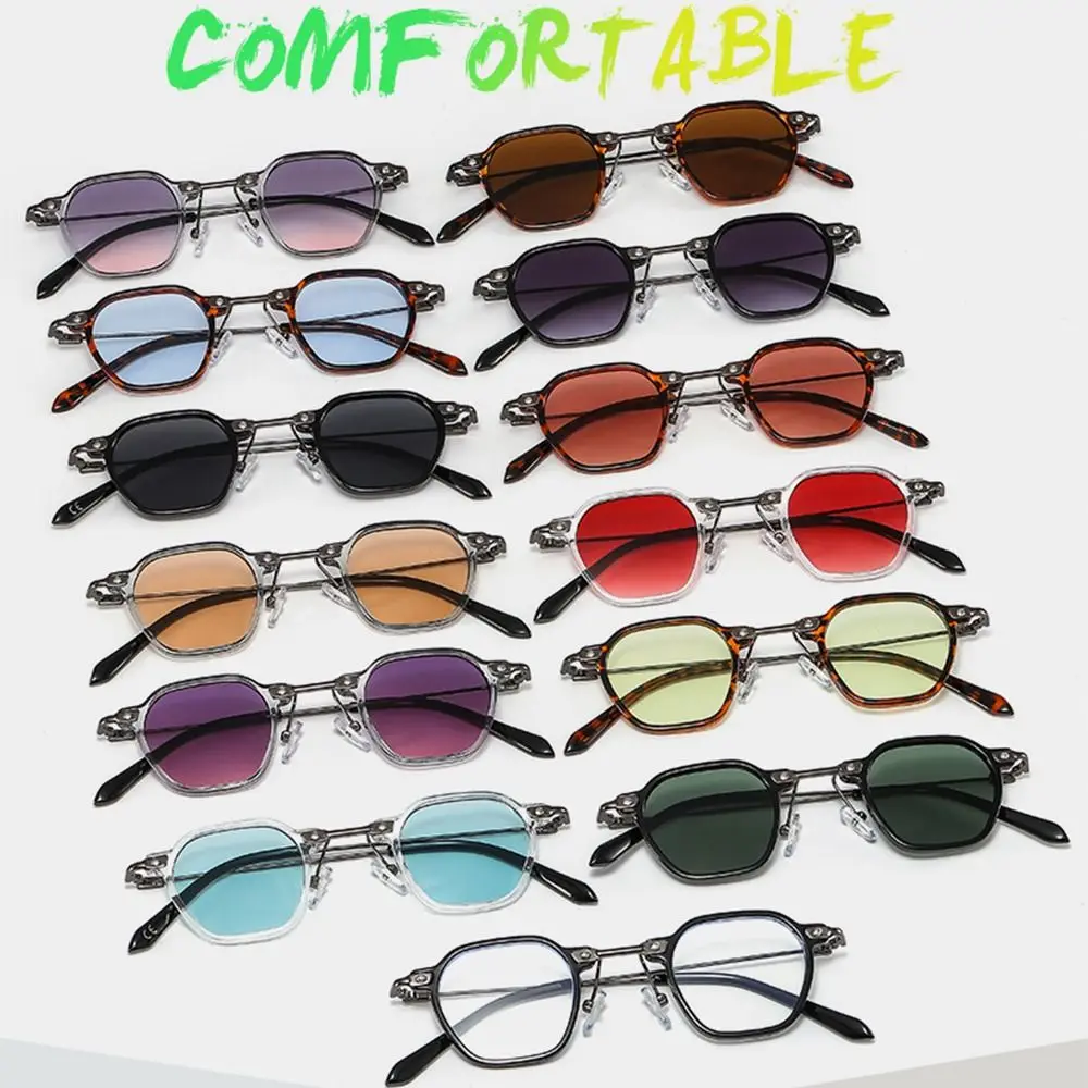 Small Punk Sunglasses Fashion Polygon Frame Ocean Color Sun Glasses Avant Garde Eyewear for Women & Men