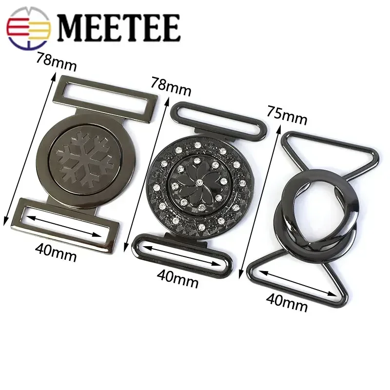 2Pcs 40mm Metal Buckles Women Jackets Belt Buckle Jacket Coat Belts Decorative Button Band Clasp DIY Sewing Hardware Accessories