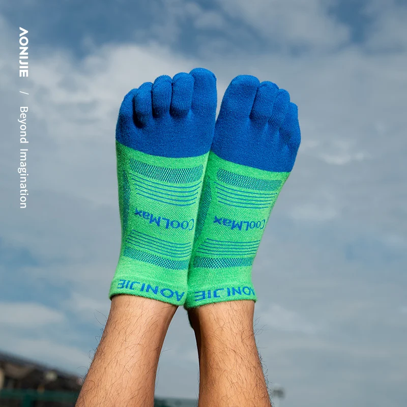 3 par/zestaw AONIJIE E4837 Unisex ulepszone sportowe głęboki dekolt do biegania skarpetki z pięcioma palcami buty do maratonu do wyścigów