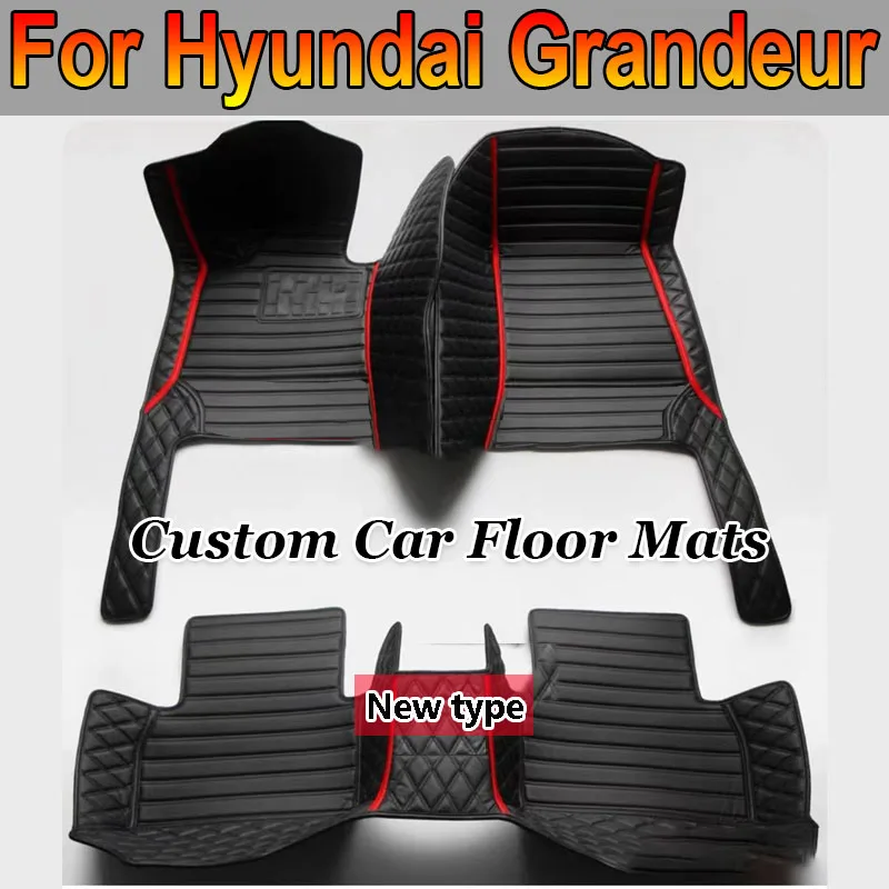 Car Mats For Hyundai Grandeur Azera IG 2019~2022 Anti-dirt Pad Carpets Leather Floor Mat Rugs Pad Interior Parts Car Accessories