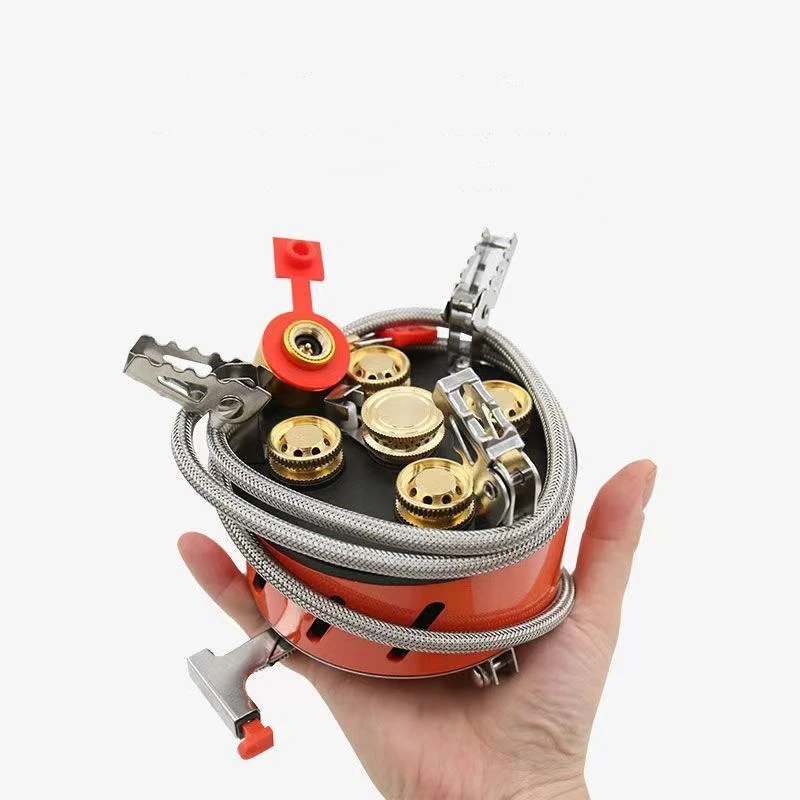 New Five Burner Outdoor Stove 15800W High Power Strong Firepower Electronic Camping Stove Portable Windproof Camp Gas Stove