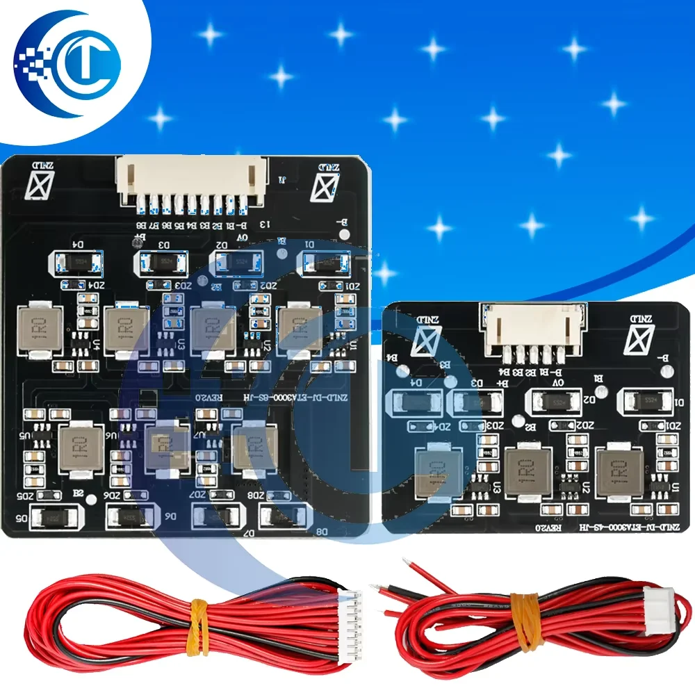 LiFePO4 LTO Battery Active Balancer (1.2A 2S-8S) - BMS Equalizer Board with Energy Transfer Function