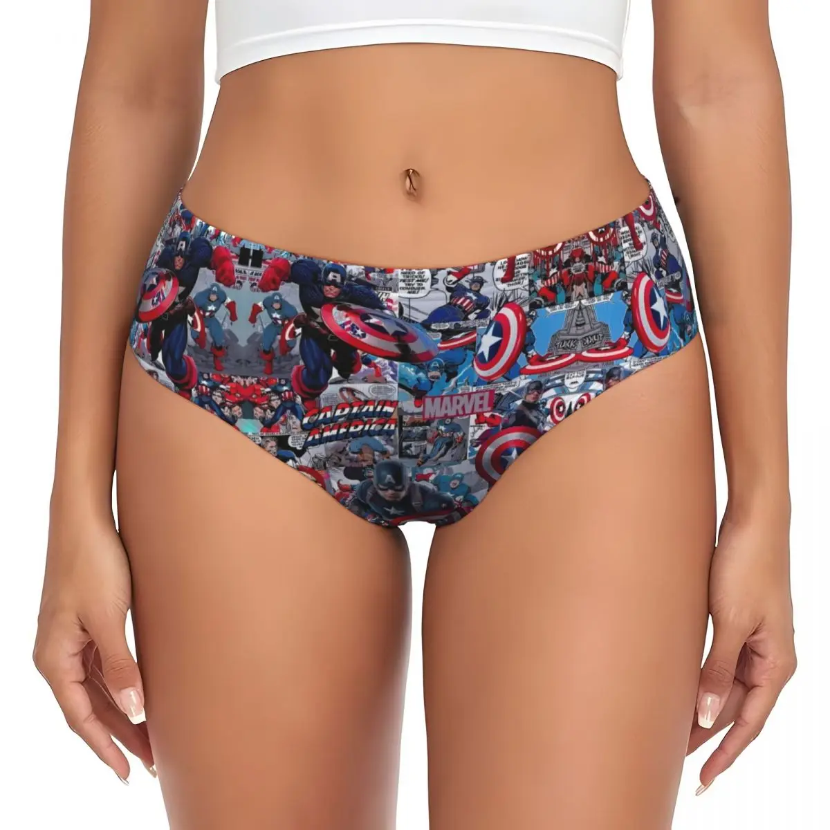 Короткие трусики из фильма «Капитан Америка» на заказ, женское дышащее эластичное классическое нижнее белье