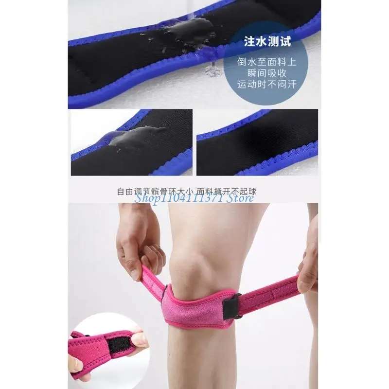 

P9FC Elastic Patella Knee Brace Adjustable Knee Support Strap for Running Football