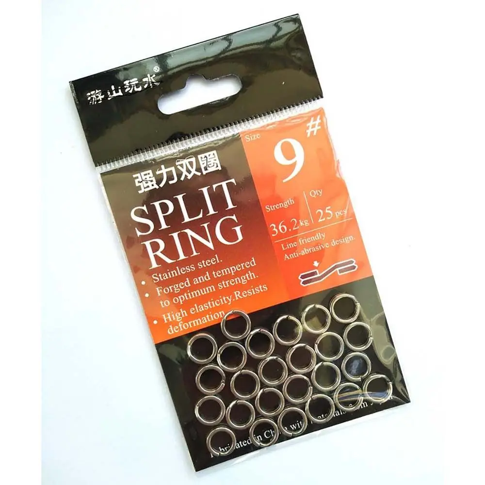 25-50pcs 304 Stainless Steel Fishing Split Ring 3mm-9mm Snap Split Ring Jigging Ring Fishing Tackle Heavy Duty Lure Connector