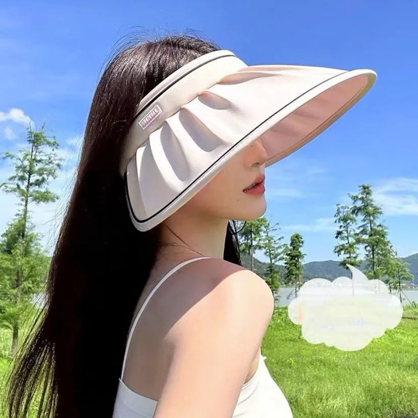 Foldable Sun Protection Empty Top Outdoor Cycling UV Protection Korean Fashionable Sun Hat Hat Women's Large Eave Sun Hat Summer