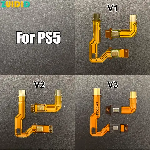 PS5 V1 V2 V3 무선 컨트롤러 마이크 용 ZUIDID 1set 마이크가있는 PS5 듀얼 센스 리본 케이블 용 플렉스 케이블