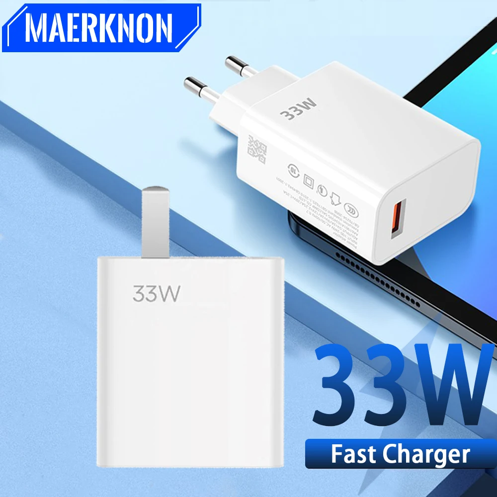 33W USB Charger Quick Charge 3.0 Fast Charging Mobile Power Adapter For iPhone 15 Xiaomi 14 Huawei Samsung Mobile Phone Charger