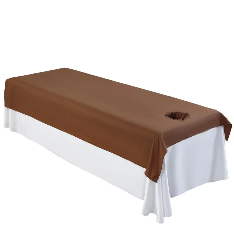 Solid Skin-friendly Bed Sheets for Beauty Salon SPA Massage Anti-shrink Soft Touching Bedding Table Cover With/no Hole