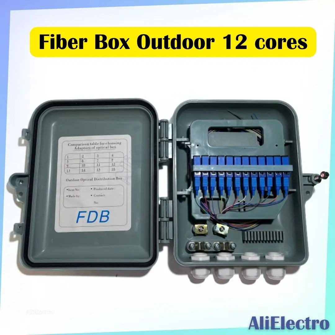 

Fiber Terminal Box 12 cores UPC SC Optical Fiber Distribution Wall Mounted Indoor and Outdoor Fiber Optic Distribution Box New