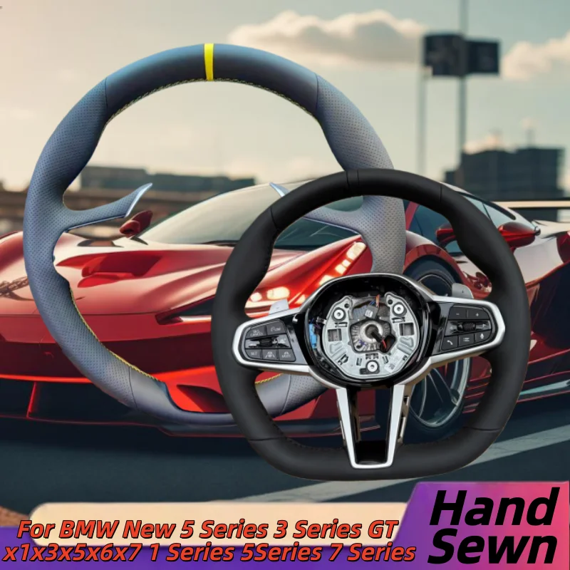 

Hand-Sewn Microfiber Leather Car Steering Wheel Cover For BMW New 5 Series 3 Series GT X1x3x5x6x7 1 Series 5Series 7 Series