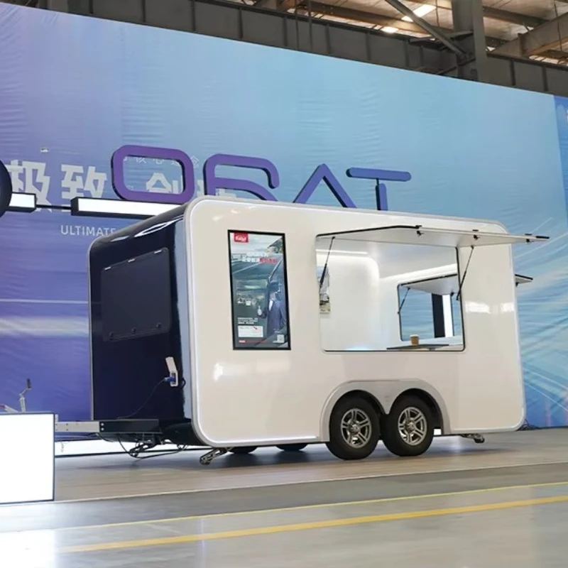 Mobile Kitchen Van Wing Fast Food Trailer Mobile Tacos Truck Coffee Carts Restaurant Food Truck Customized