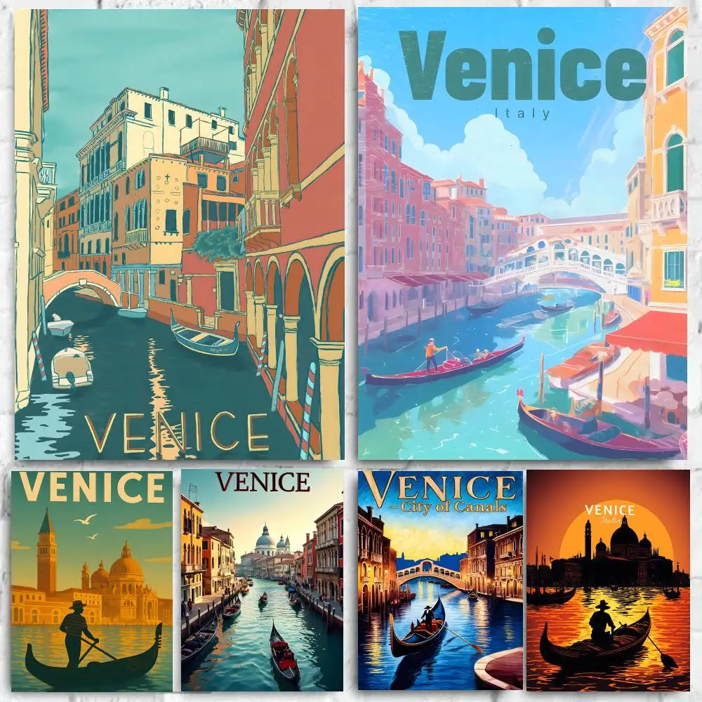 Place Venice Water City Poster High-quality wall art posters, suitable for home offices, bedrooms, and living rooms.