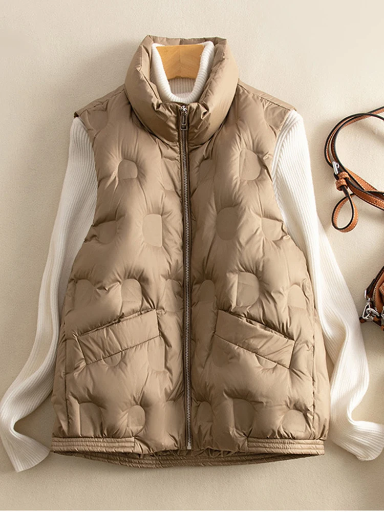 SEDUTMO Winter Duck Down Vest Ultra Light Thin Feather Jacket Women Quilted Short Warm Casual Oversize Basic Waistcoat ED1999