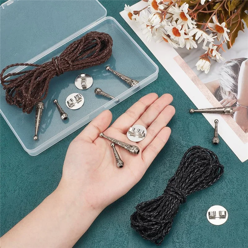 

AG-Bolo Tie 5 Yards Bolo Tie Cords Bolo Tips Replacement End Caps Buckle Fashion Finding For Making Inner