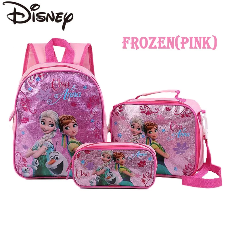 Disney Cartoon Princess Elsa Schoolbag Cute Large-capacity 3-piece Set of Children\'s Girls Boy Backpack Children\'s Schoolbag