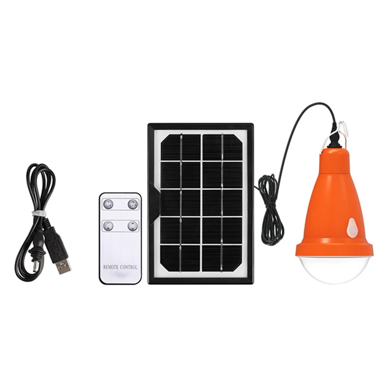 

Outdoor Solar Light Bulb Garden Courtyard Light Emergency Energy Saving Camping Light Bulb With Hook+Remote Solar Lamp