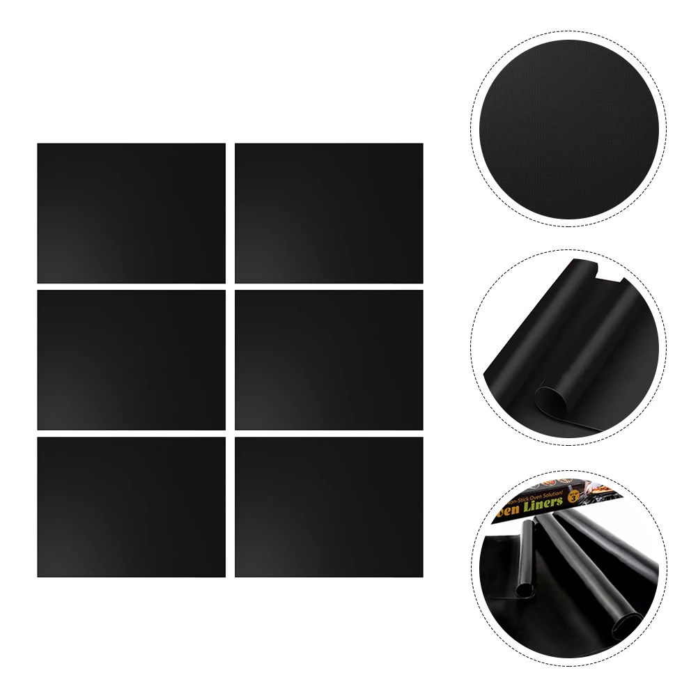 

6pcs Glass Fiber Grill Bbq Mat Barbecue Baking Liner Bakeware Mat For Oven Microwave Non Stick Reusable Baking Pad Outdoor