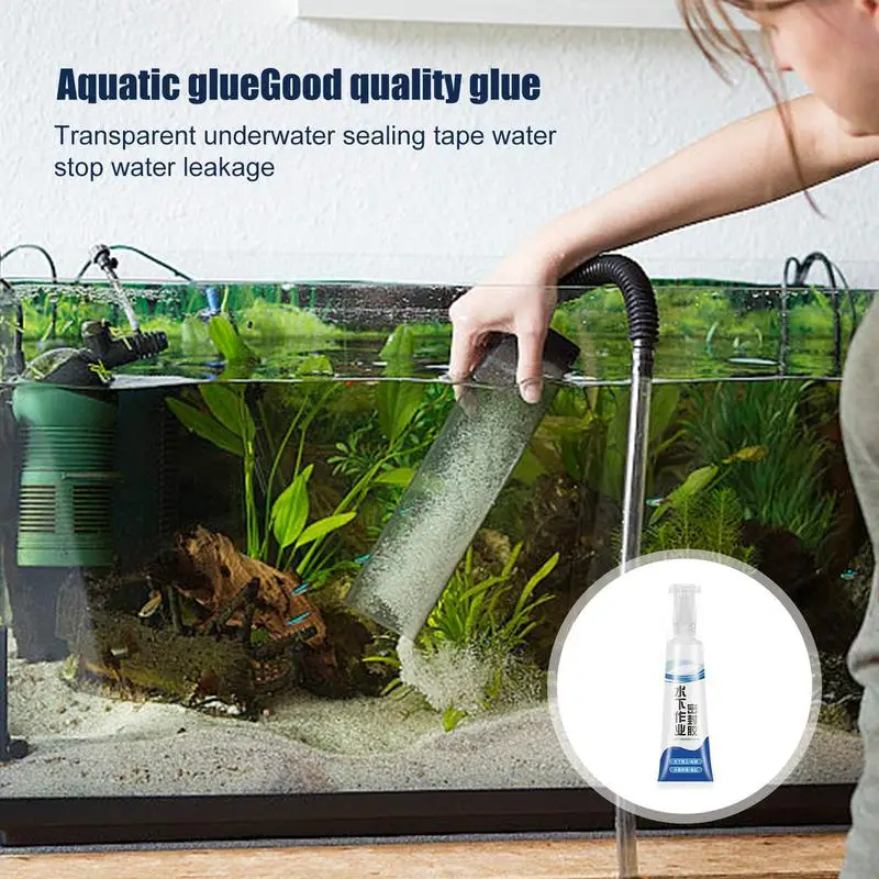 Colle transparente instantanée pour aquarium, arina étanche multifonctionnelle pour poissons précieux, sans danger pour l'aquarium, 120ml