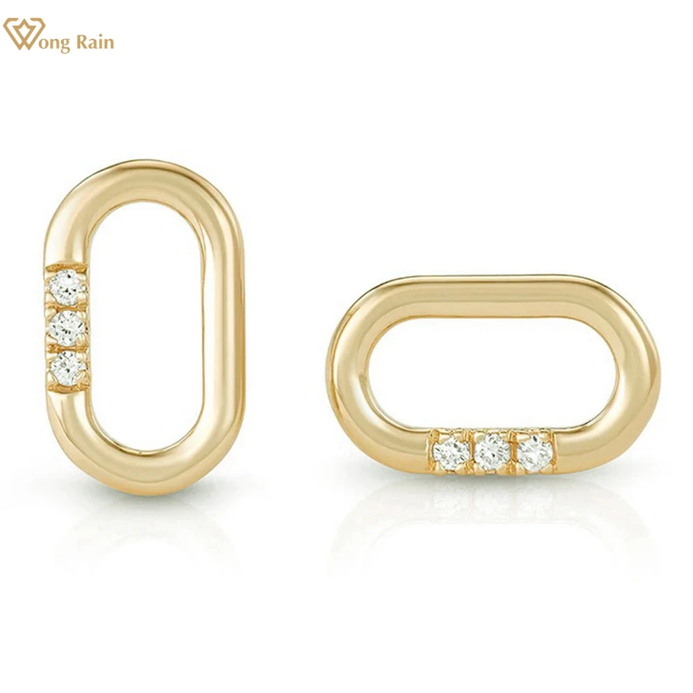 

Wong Rain Personality Solid 925 Sterling Silver Lab Sapphire Gemstone U shape Ear Studs Earrings Fine Jewelry Gifts Wholesale