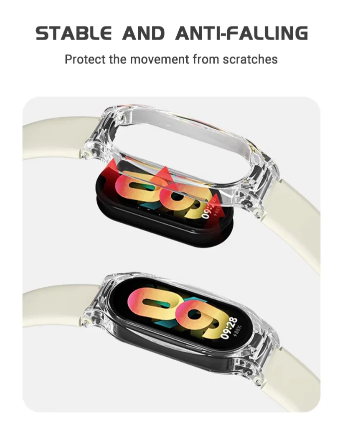 2in1 Soft Silicone Straps + Case for Xiaomi Miband 10/9/8 NFC Ceramic Version Sports bracelet Cover Replacement wristbands