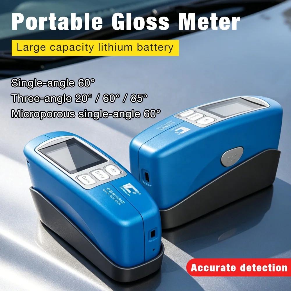 Portable Gloss Meter Handheld Coating Gloss Meter Lab 20/60/85 Degree Laboratory Measurement Device for Gloss Testing
