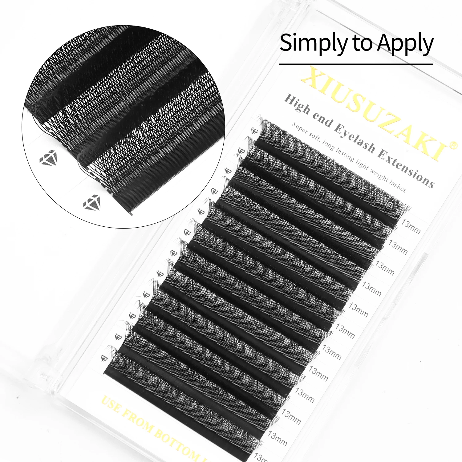 XIUSUZAKI U/W 3D W Extension de cils en forme de U 3DW préfabriqué Volume ventilateurs Extensions de cils faux cils individuels outils de maquillage