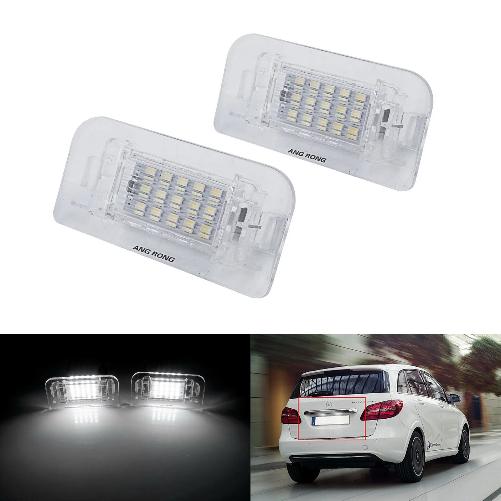 Bezbłędne oświetlenie tablicy rejestracyjnej SMD LED dla 11-19 Mercedes Benz W246 W242