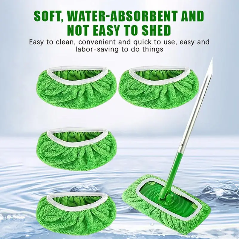High Absorbent Microfiber Cleaning Cloth 2PCS Replacement Mop Pads Fits Universal Mop Heads Daily Cleaning Accessory