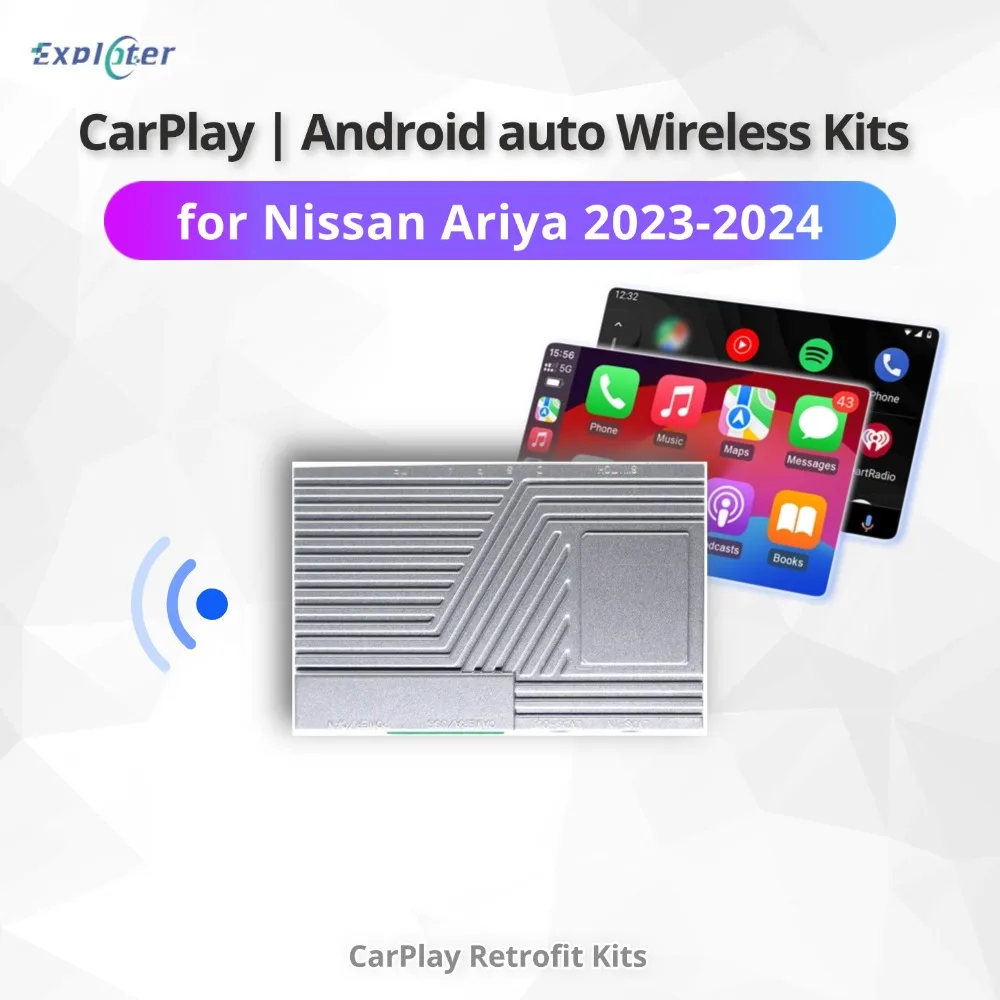 Wireless Apple CarPlay and Android Auto Retrofit Kits for Nissan Ariya 2023 2024 with 12.3 Inch Screen Plug and Play