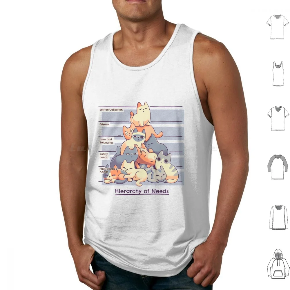 Hierarchy Of Needs Cats , Maslow Pyramid Tank Tops Vest Sleeveless Hierarchy Of Needs Cats Maslow Pyramid Kitten Kitty