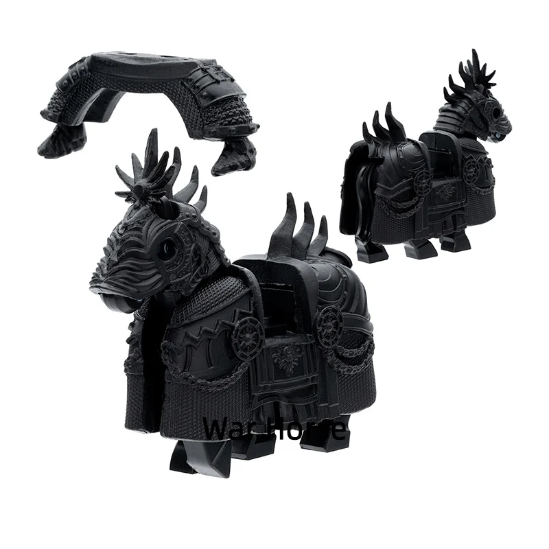 The Heavy Armor Charger War Horse Model Blocks MOC Bricks Set Gifts Toys For Children DL006 DL007