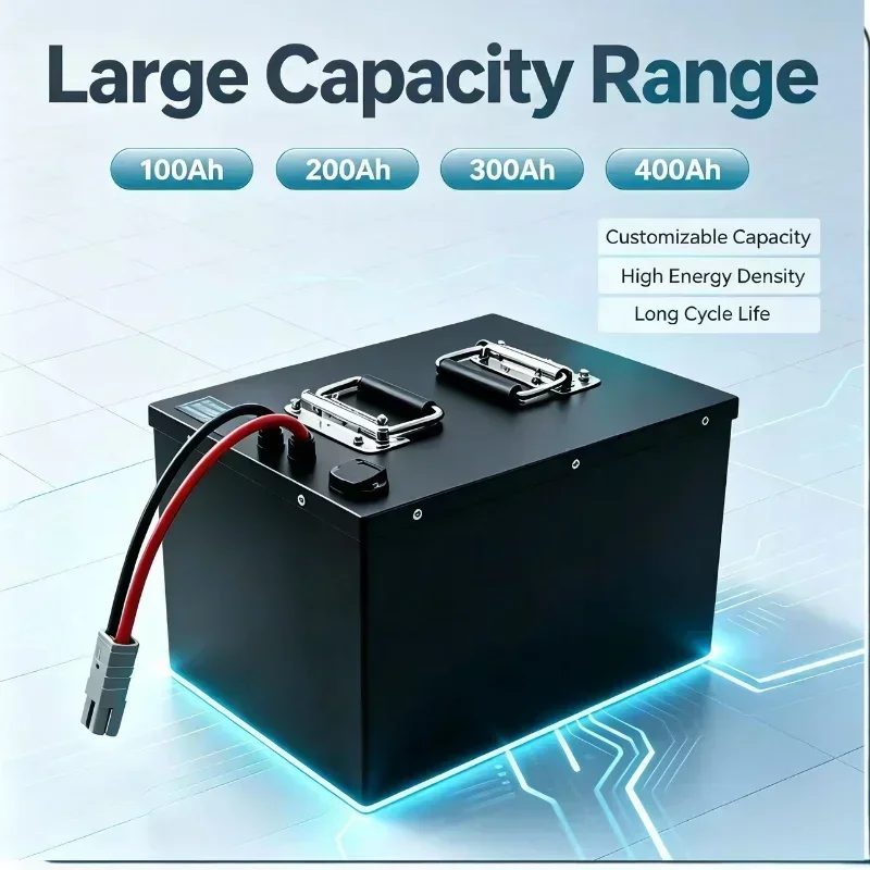 24V Li‑ion Battery Pack 100Ah‑400Ah Rechargeable Integrated BMS Power Source For Solar Backup Industrial Use