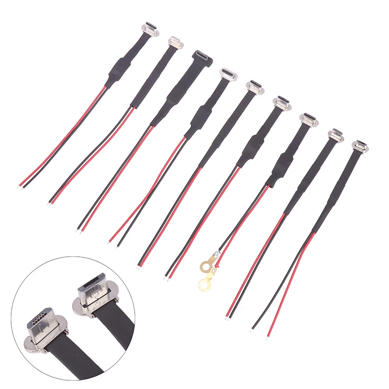 Soft Flat Cable Male Charging Cable Fast Charge Wire Extention For Phone Type-C Micro USB Connector FPC 2Pin 3Pin W/ Resistor R