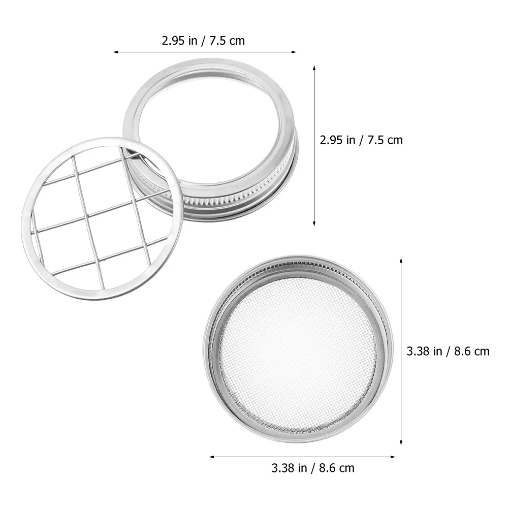 

Sprouting Cover Flower Arrangement Lid Insert Jar Screen Lids for Wide Mouth Grid