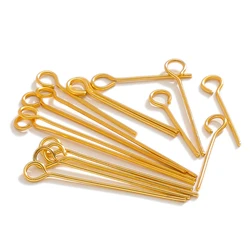 100 stks/partij Rvs Goud Staal Kleur Eye Head Pins 15/20/25/30mm Oorbellen Bevindingen voor DIY Sieraden Maken Accessoires