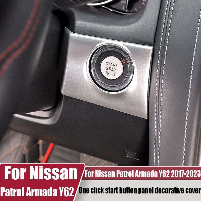For Nissan Patrol Armada Y62 2017-2023 one click start button panel decorative cover car interior decoration modification parts