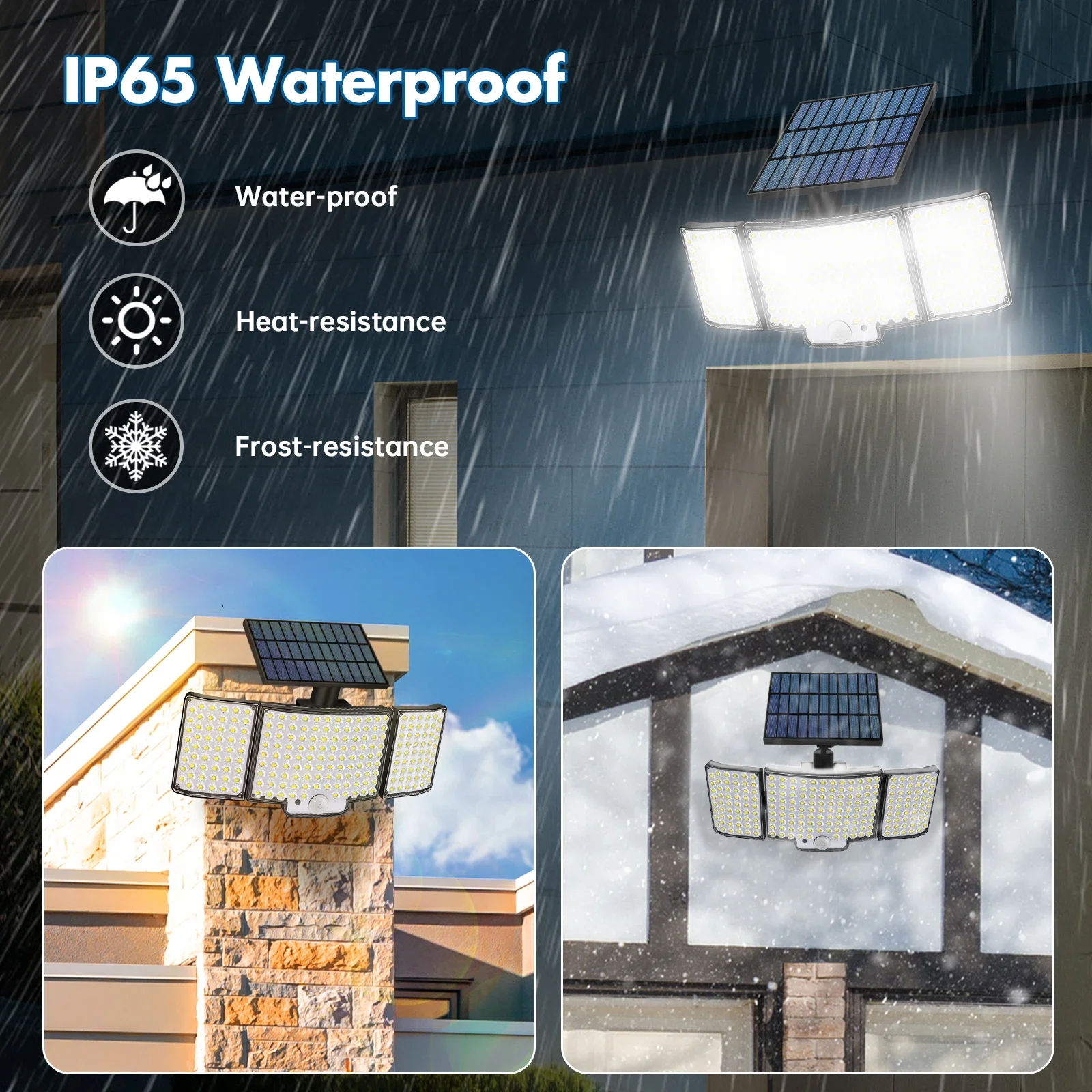 Solar Wall Lamp with Sensor Outdoor 280LED Sensor Floodlight with Remote Control Street Lantern Outdoor Lighting Street Garden