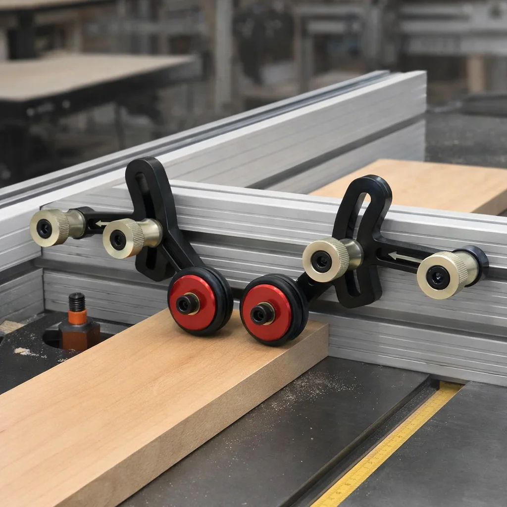 Woodworking One Way Feeder Stock Guide Feather Board Anti Kickback Clear Cut Safety Auxiliary Tool