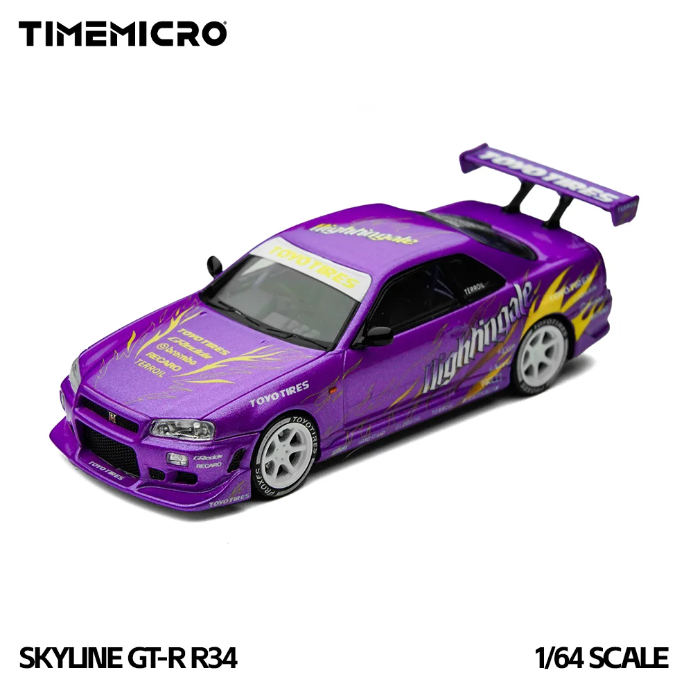 

* Предварительный заказ*TimeMicro1:64 Skyline GT-R R34 «Drifting Flame» Фиолетовая имитационная модель автомобиля из сплава для хобби, коллекционных предметов и дисплея